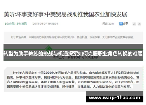 转型为助手教练的挑战与机遇探索如何克服职业角色转换的难题